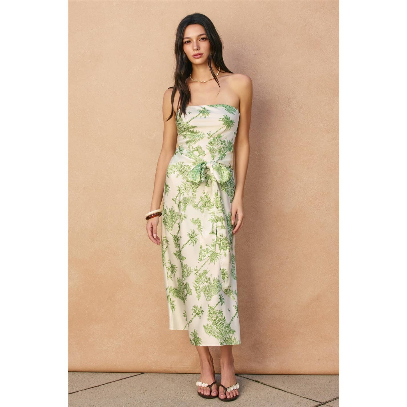 Tide Tales Strapless Front Tie Midi Dress - Salt &amp; Creek