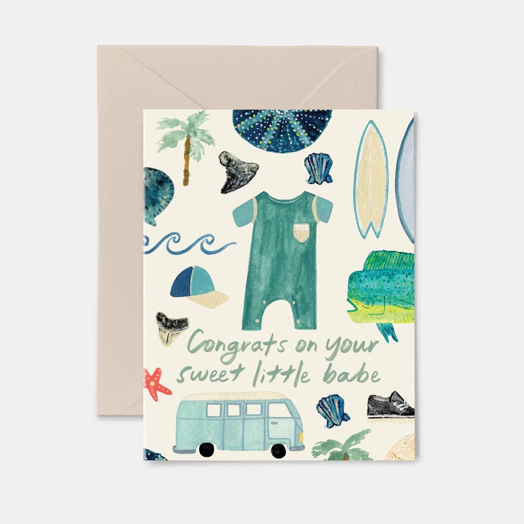 Beach Babe Greeting Card- Baby Boy