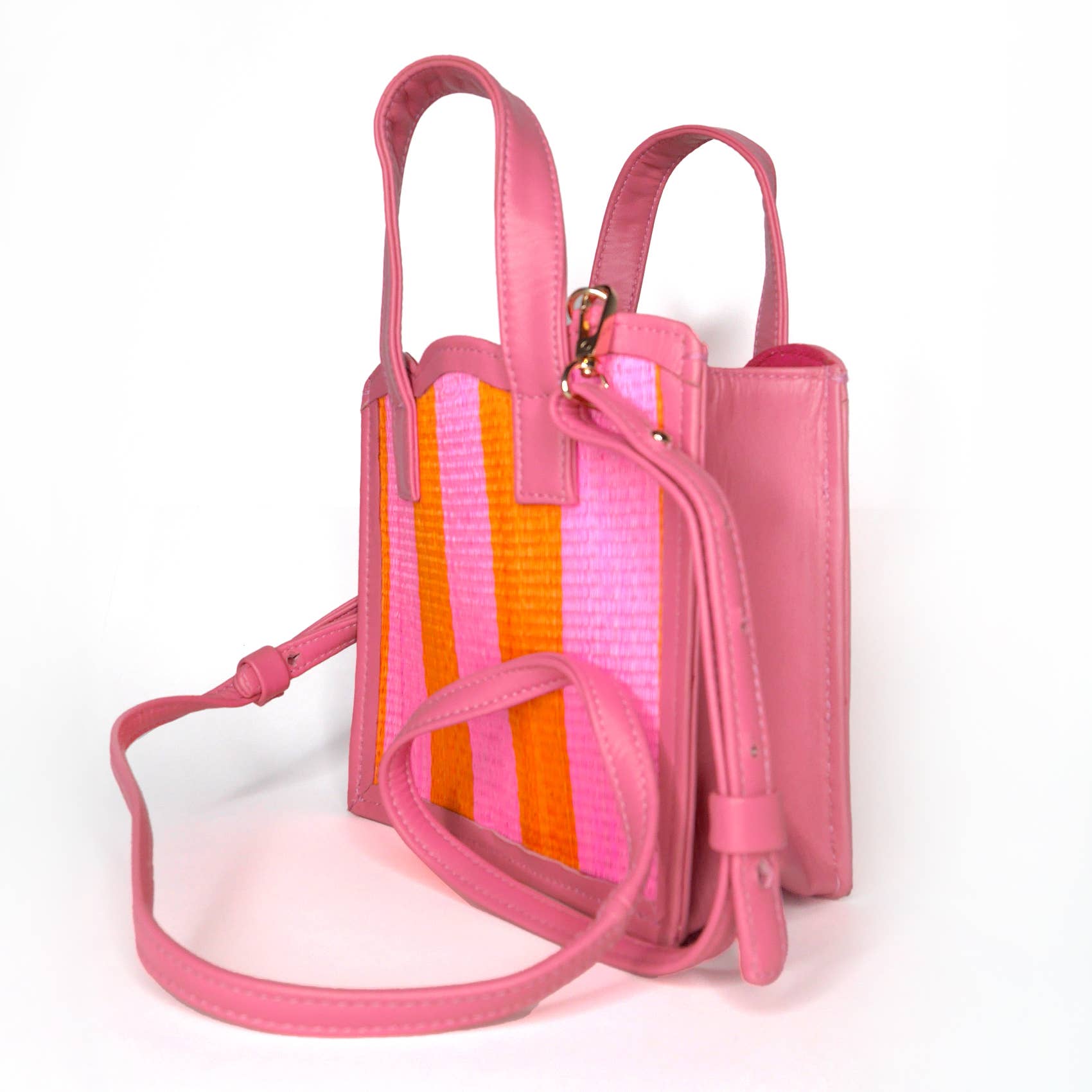 Pink &amp; Orange Striped Shopping Tote Small | Scalloped Edge - Salt &amp; Creek