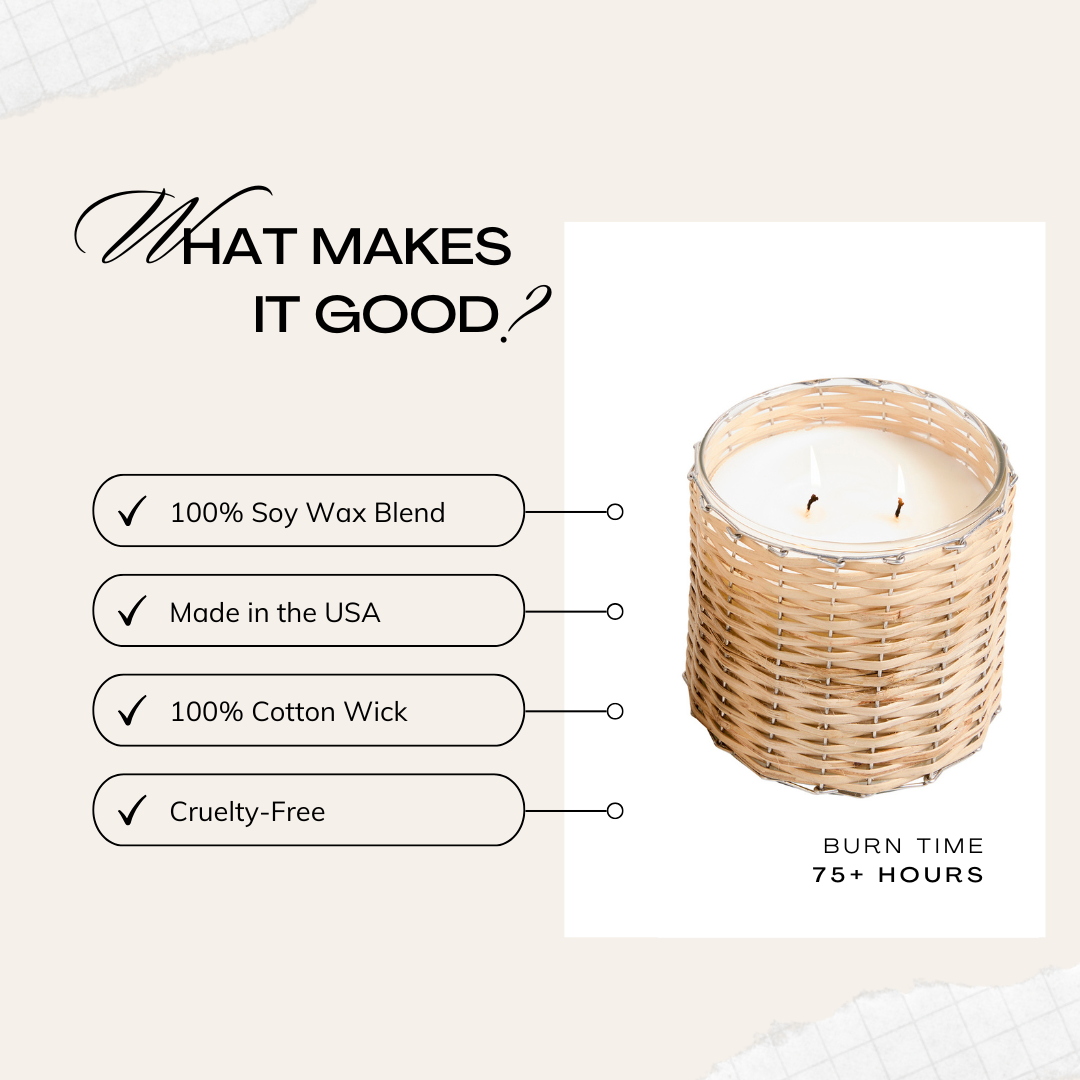Blue Seaside 2 Wick Handwoven Candle 12oz. Ctn.6 - Salt &amp; Creek