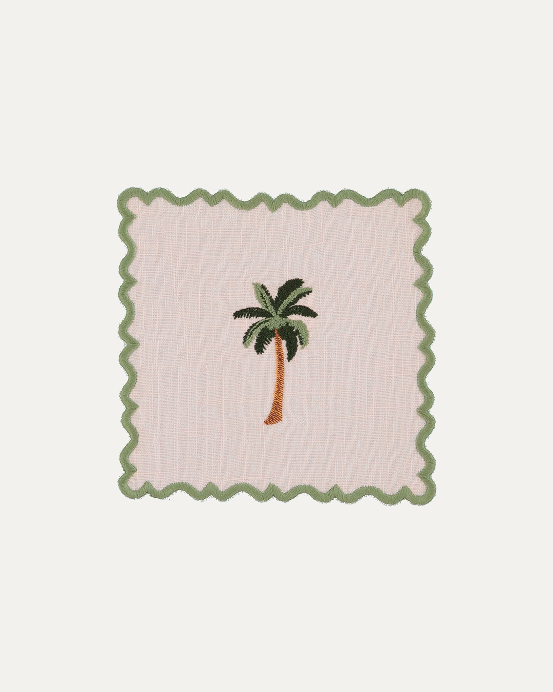 Wavy Pink Palm Cocktail Napkin