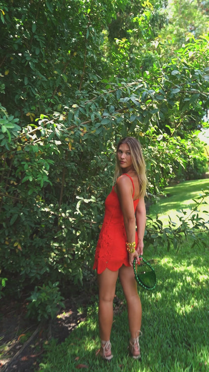 The Citrine Crochet Mini Dress