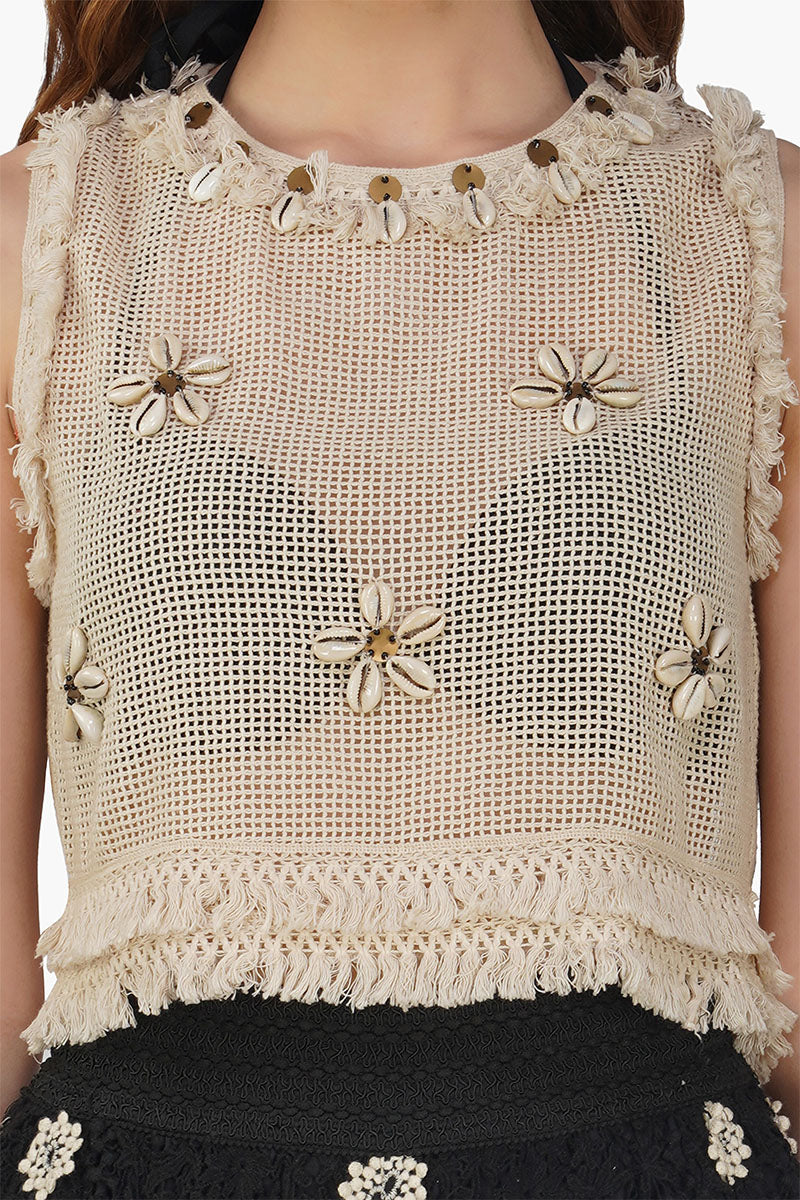 Talia Crochet Fringe Embellished Top - Salt & Creek