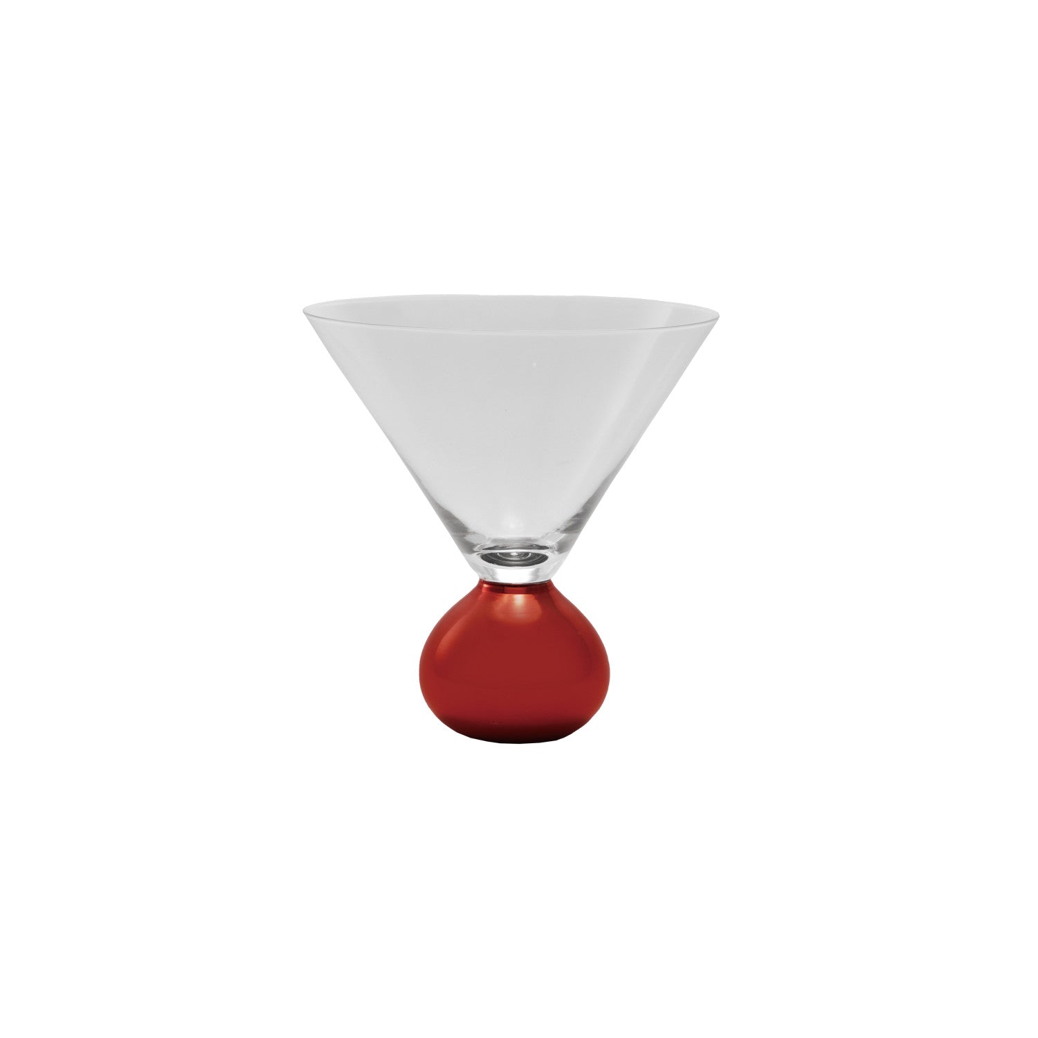 12 oz. Martini Glass with Red Electroplated Ball Stem