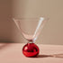 12 oz. Martini Glass with Red Electroplated Ball Stem