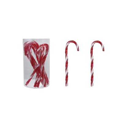 Plastic Candy Cane Drink Stirrers with Stripes, Set of 10